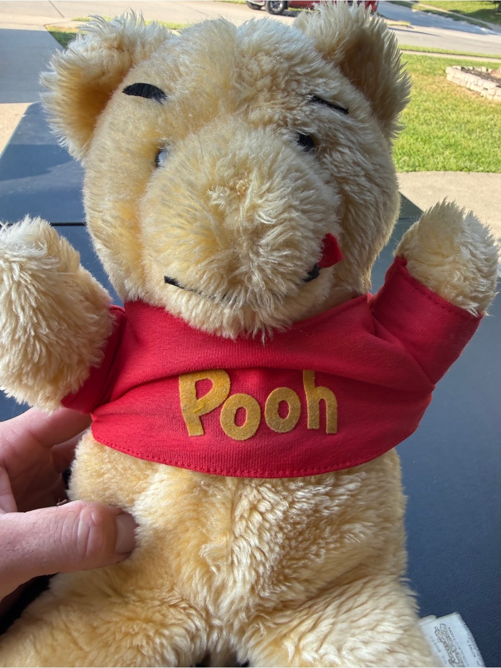Vintage Disney Plush Winnie the Pooh in Yellow and Red Shirt